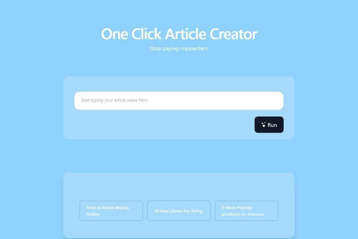 One Click Article Creator